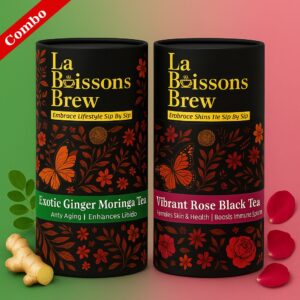 Exotic Ginger Moringa Tea & Vibrant Rose Black Tea